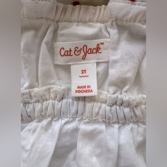 Cat & Jack White Patriotic Sleeveless Ruffle Dress Size 2T - Picture 3 of 5